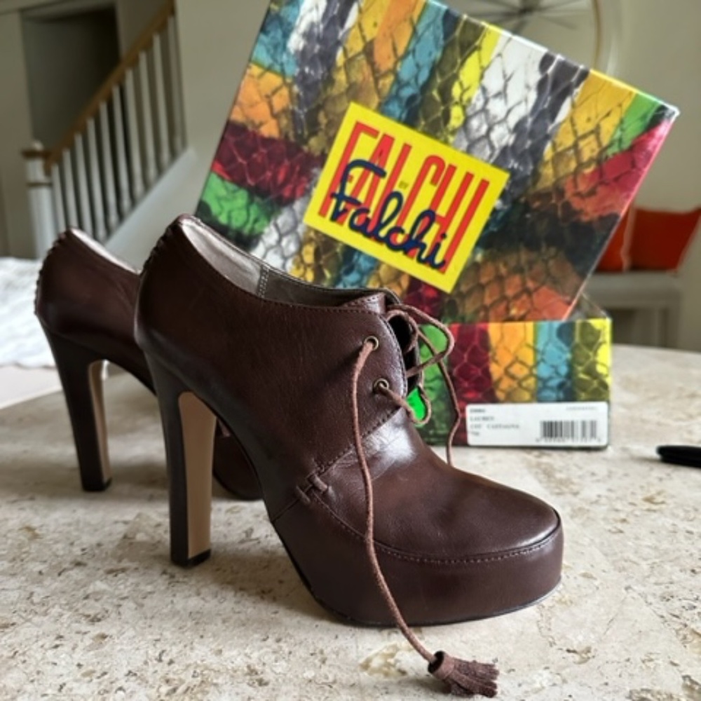 ankle boots size 7 brown leather